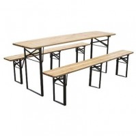Set pivny DORTMUND Medium3, stôl 200x50x77 cm, 2x lavica 200x25x47 cm, drevo 27 mm 802028A